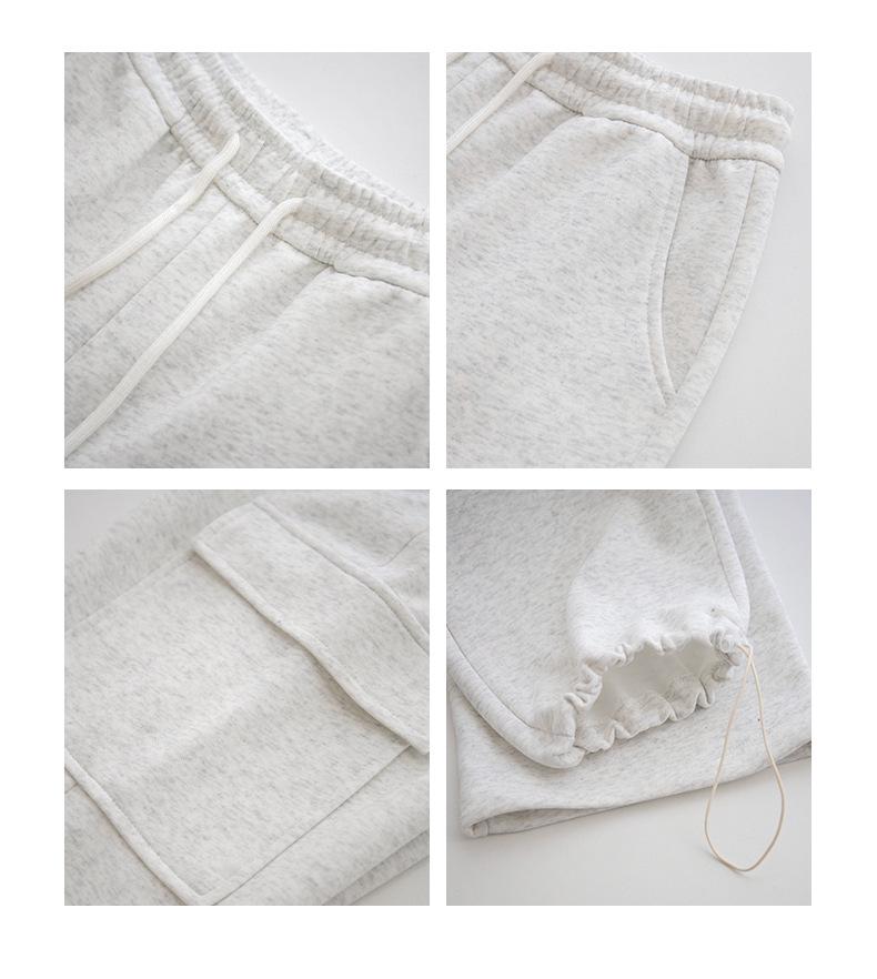 Women's Fleece-Lined Casual High-Waisted Slimming Joggers, Autumn/Winter Straight-Leg Wide-Leg Pants