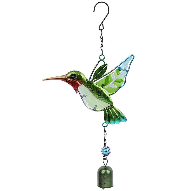 Windspiel Kolibri Metall Glas Bemaltes Handwerk Anhänger Glocke Libelle Vogel Aluminiumrohr Zuhause Hof Hängender Anhänger