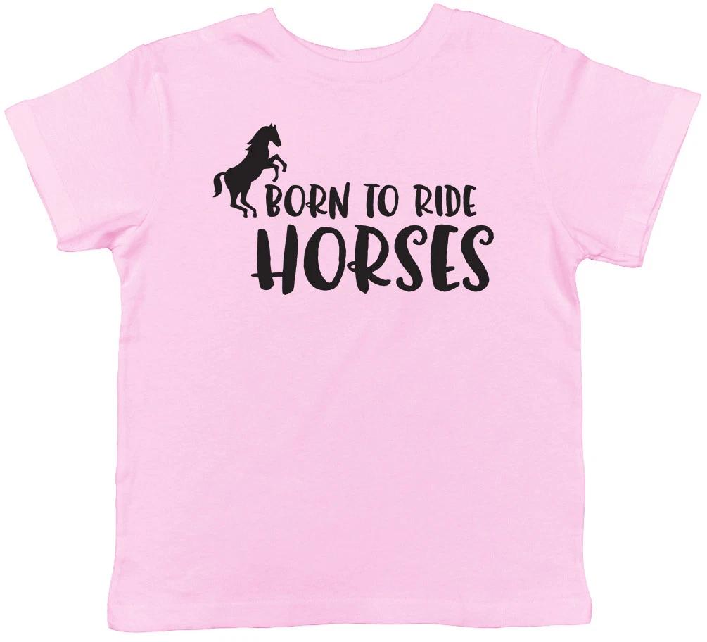 Born to Ride Horses Childrens Kids Girls Boys T-Shirt Tee 100