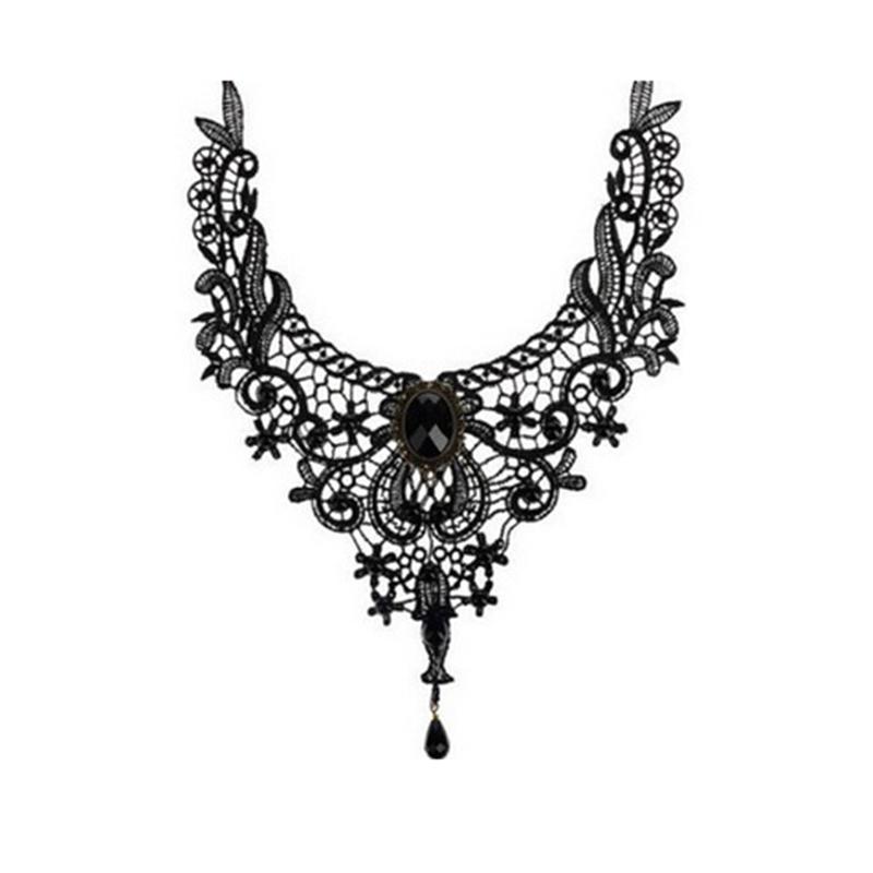 Gothic Punk Lace Choker Necklace For Women Fashion Retro Clavicle Chain Halloween Collar Choker Steampunk Jewelry Gift for Girl