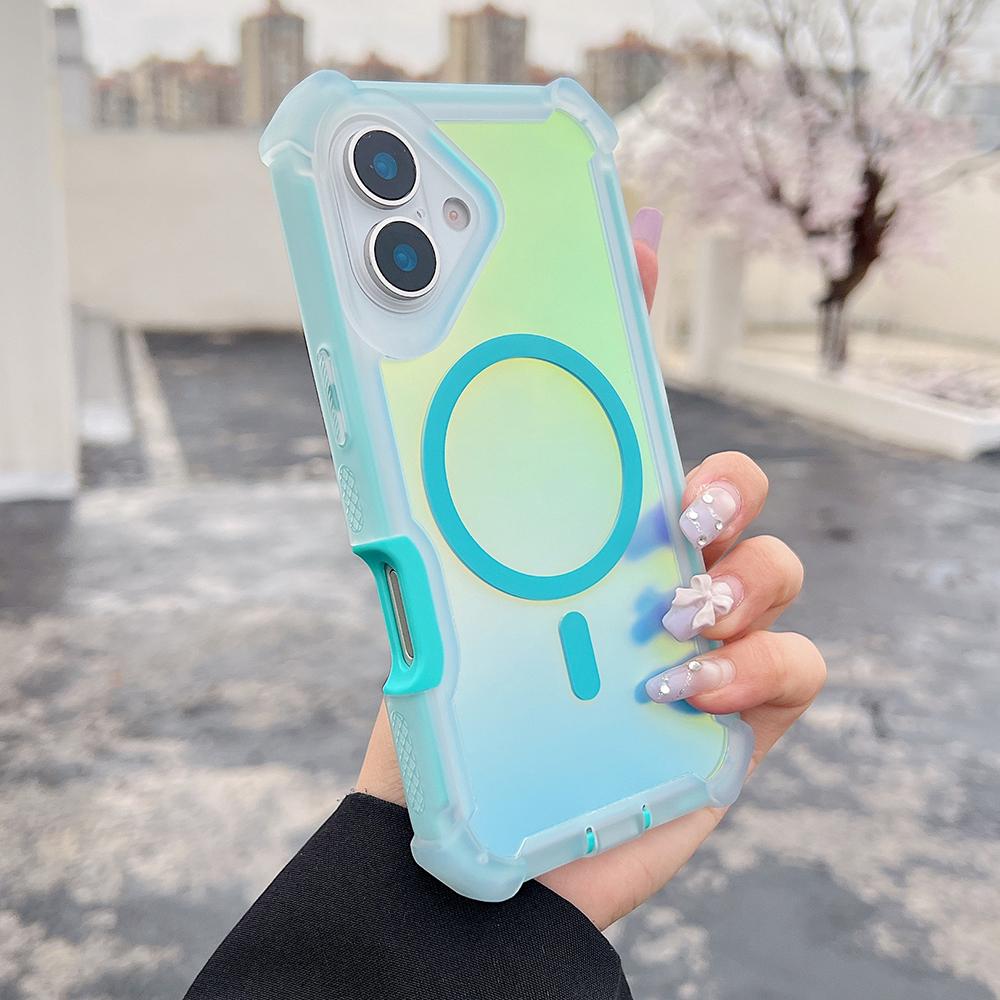 For iPhone 17 Magnetic Case Chameleon Anti Drop TPU+PC Phone Cover