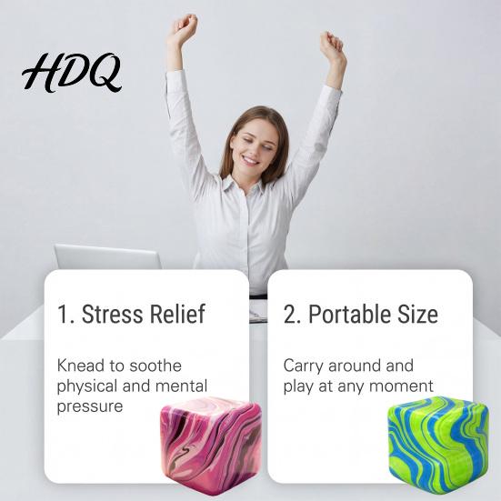 Hand Stress Ball Flow Texture Cube Anxiety Relief Squeeze Sensory Toy Slow Rebound Decompression Home Office Relaxation Tool