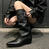 Locomotive Spice Vintage Rivet Knight Boots Skinny Boots Pile Boots Long Boots Small Women's Boots Pants Boots
