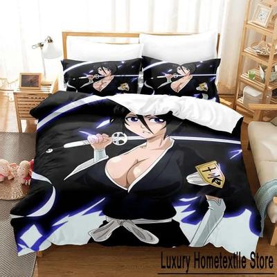 New 3D Print Anime Bleach Kuchiki Rukia Bedding Set Single Twin Full Queen King Size Bed Set Adult Kid Bedroom Duvet Cover Sets