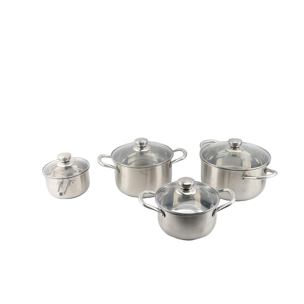 Cookware Set 304 Stainless Steel Thickened Soup Pots with Double Handle Lids for Kitchen