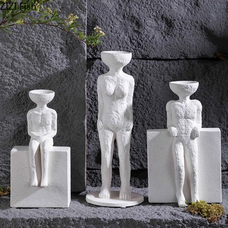 Abstract Figures Statue Ornaments Desk Decoration Creative Modern Crafts Ceramic Characters Sculpture Room Aesthetic Decor