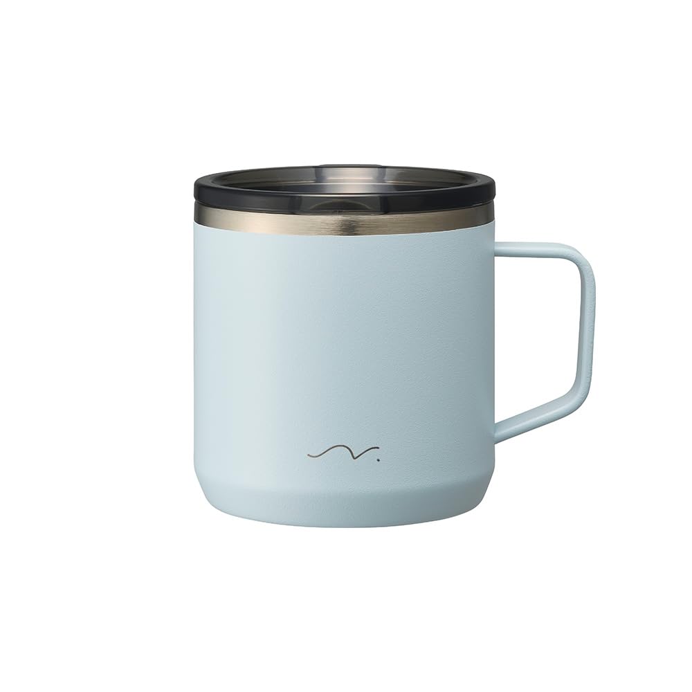 Vacuum Keeps Hot or with Stainless Powder SINCERE Doshisha's "Nigoro" Mug, 300ml, Insulated, Cold, Lid, Steel, Blue,