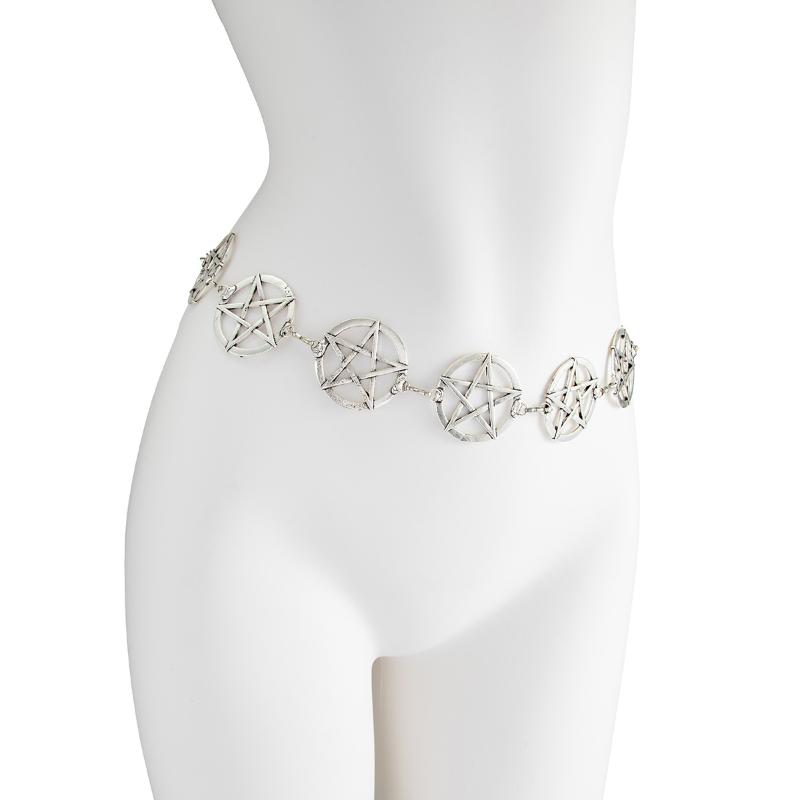 Y2K Gothic Style Women'S Waist Chain Pentagram Metal Decoration Punk Style Halloween Accessories Gifts