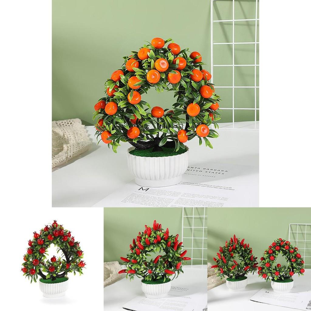 Fake Potted Plant 42 Heartshaped Fruit Bonsai Artificial Flower For Home Decor