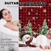 Merry Christmas Shower Curtain Cute Snowman Shower Curtain With 12 Hooks Red Buffalo Check Plaid Xmas Trees Winter Snowflake
