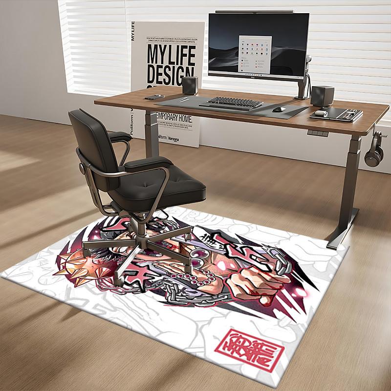 1pc Anime Cartoon Design Chair Mat - Jujutsu Kaisen Satoru Gojo Inspired Office Rug, Non-Slip Carpet for Desk, Home Decor, Gaming Room, Seasonal Gift.