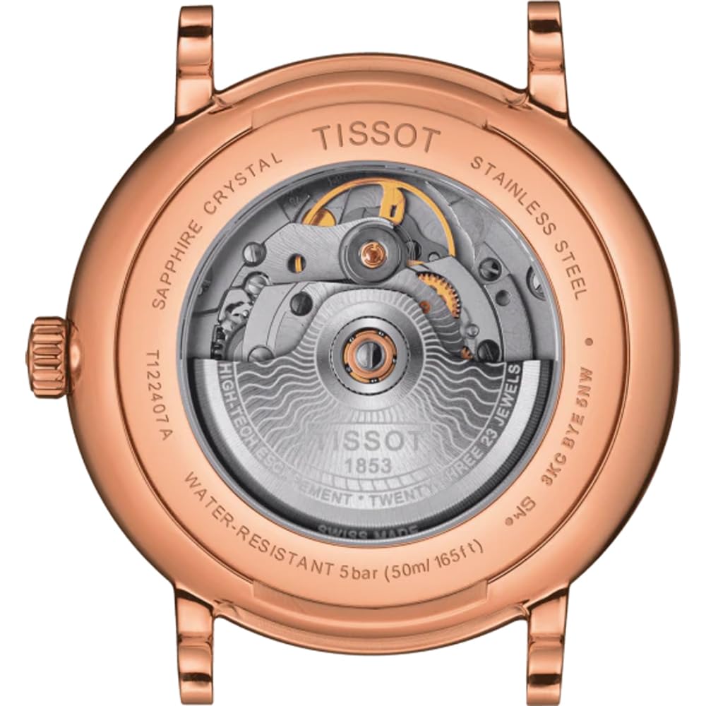 TISSOT Carson Premium Powermatic 80 Uhr mit Lederarmband (Offiziell importiert) T1224073603100, Herren Silbernes Zifferblatt