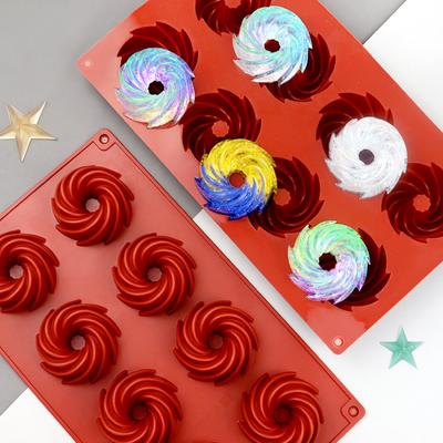 Whirlwind Doughnut Silicone Baking Mold Spiral Circular Chocolate Biscuit Jelly Ice Cube Mold Cake Decor Soap Candle Making Gift