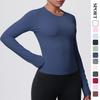 Breathable Skin-friendly Long Sleeve Yoga Top with Waist-cinching Design