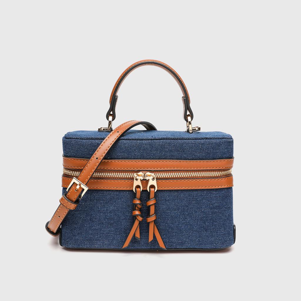 Cross-mirror box bag, small square bag, shoulder messenger women's bag, fashionable versatile handbag, niche