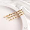14K Gold-Plated Color-Retaining Wavy Hair Clip with Double Hanging Rings