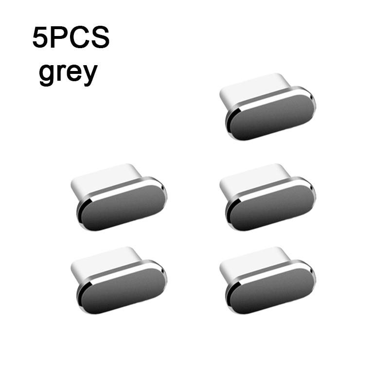 1/2/5pcs Metal Type-C Silicone Dust Plugs Phone USB Port Protector Anti-dust Plug Cover Cap for Samsung Huawei Xiaomi Tablet2