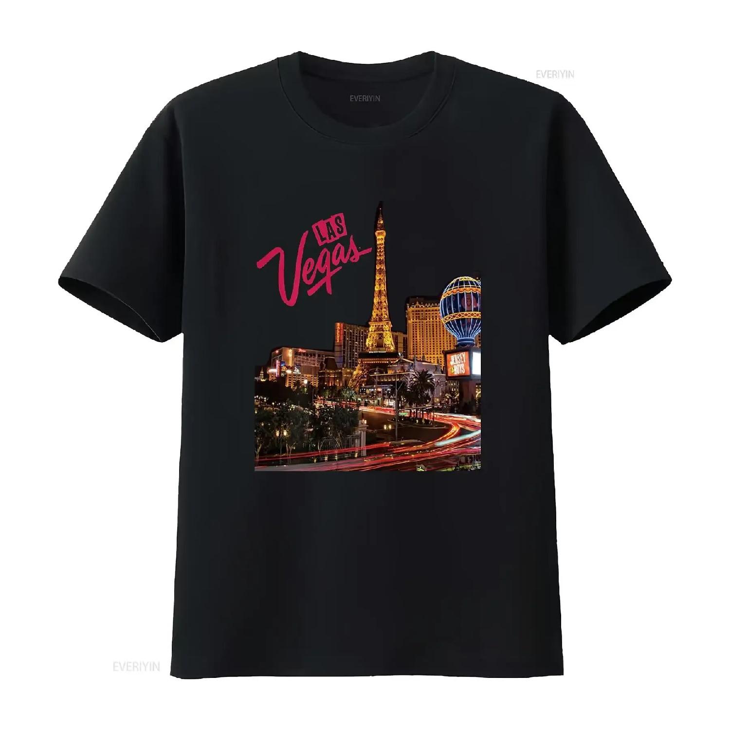 Las Vegas shirt strip night life Souvenir and s T vintage Washed designer clothes Stretched Breathable Casual Slightly fashion S