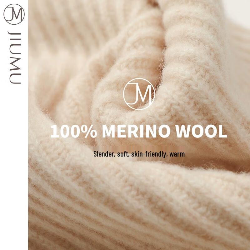 JIUMU Pure Wool Knitted Neck Warmer