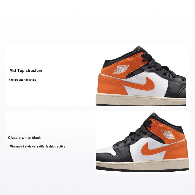 Air Jordan 1 Mid GS Shattered Backboard 2025 Детские кроссовки Оранжевый Морская звезда Белый DQ8423-801 37.5