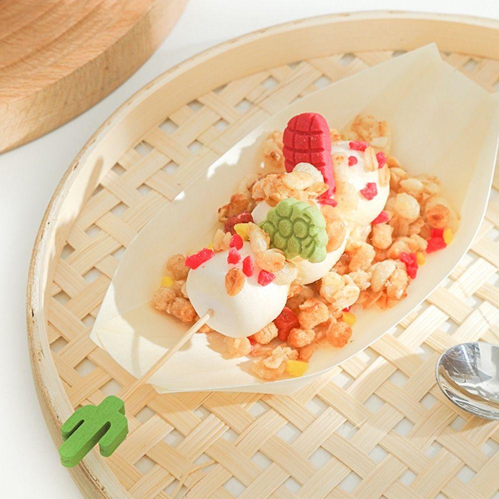 50 STÜCKE Mehrgrößen Einweg Holz Bootförmiger Teller Salat Dessert Schüssel Heimdekoration