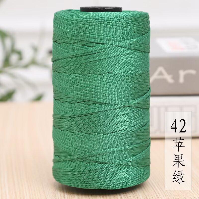 Mercerized Cotton And Linen Flat Belt Thread Light Body Ice Silk Thread Hand Crocheted Diy Hook Bag Hat Seat Cushion Hollow Thread