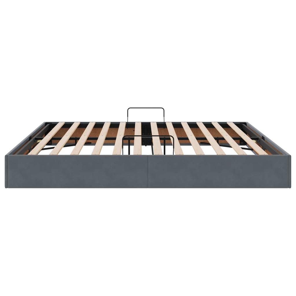 Ottoman Bed Frame with Storage Dark Gray 200 x 200 cm Velvet