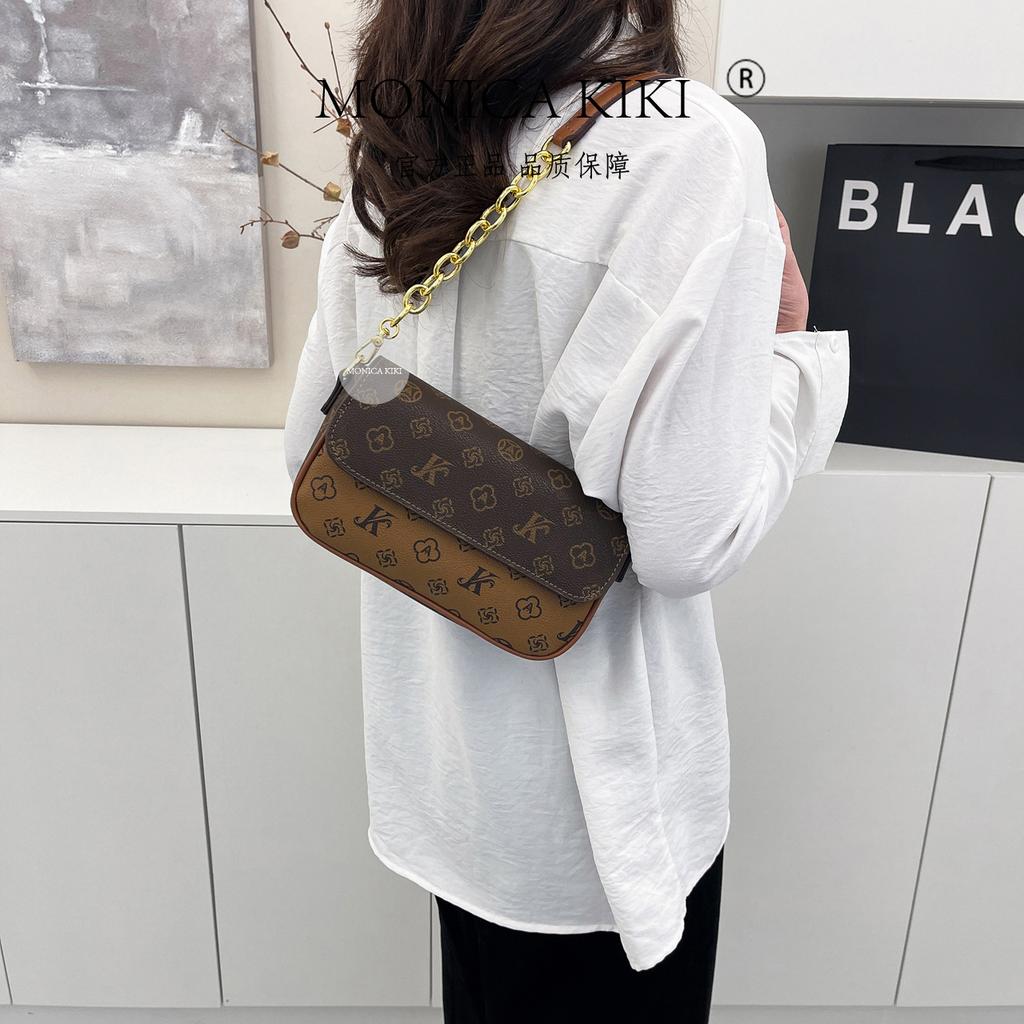 Monica Qiqi Women's Bag 2025 New High-end Fashion Versatile Retro Underarm Bag One Shoulder Crossbody Handbag