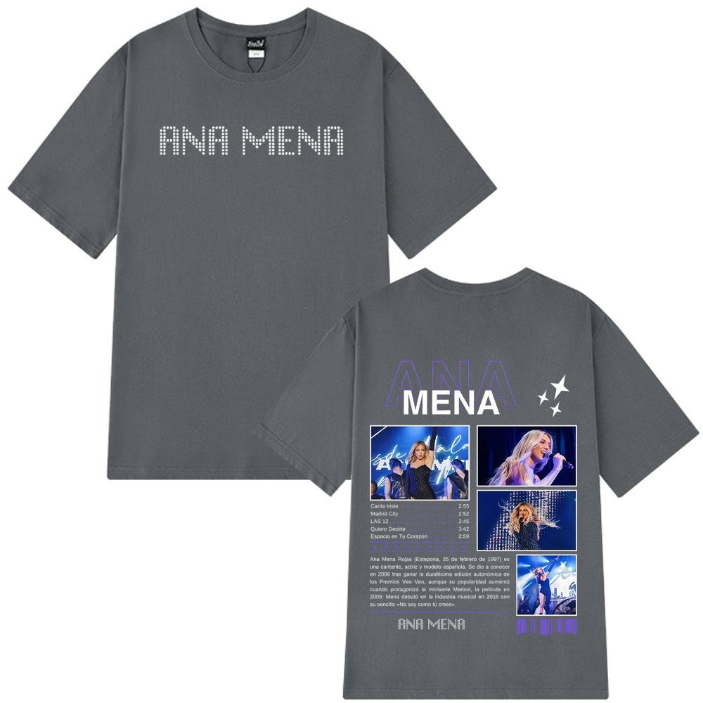 Zpěvačka ANA MENA Turné 2025 Tričko Pánské Dámské Módní Tričko Bavlna Krátký rukáv Volné Ležérní Estetické Harajuku Trička Topy