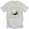 Custom Classic Golf And Beer T Shirts Men Tshirt Casual Tee Pure Cotton Slim Fit Tshirts Merch