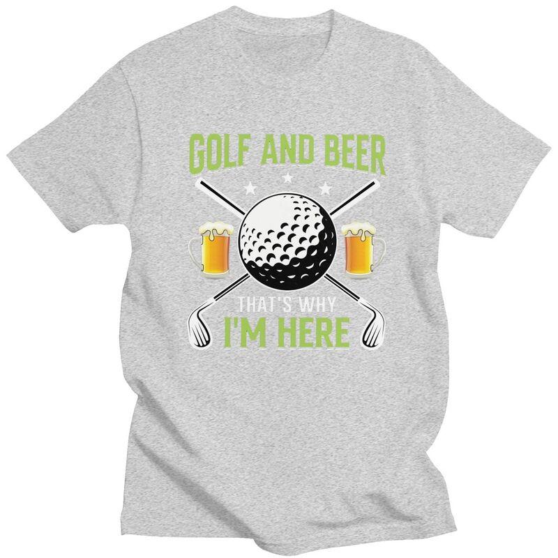 Custom Classic Golf And Beer T Shirts Men Tshirt Casual Tee Pure Cotton Slim Fit Tshirts Merch