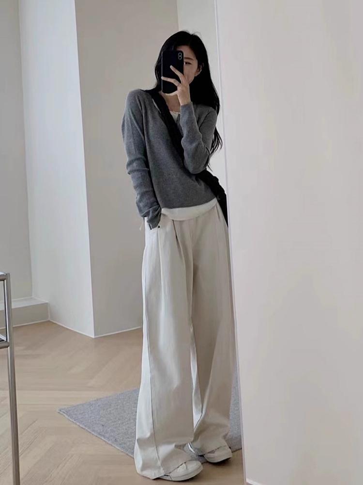 Autumn Winter Korean Fashion Patchwork Tops Women Casual Fake Two-piece T-shirt Elegant Long Sleeved Pullover Slim Contrast Color Clothes