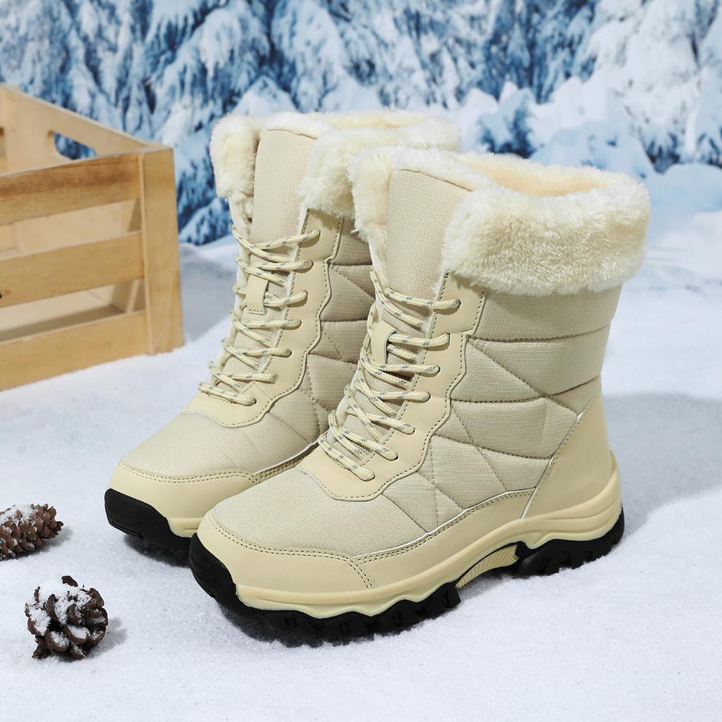 TUINANLE Damskie bawełniane buty Zagęszczone Ciepłe Codzienne Duże Pluszowe Buty Zimowe Śniegowce Antypoślizgowe
