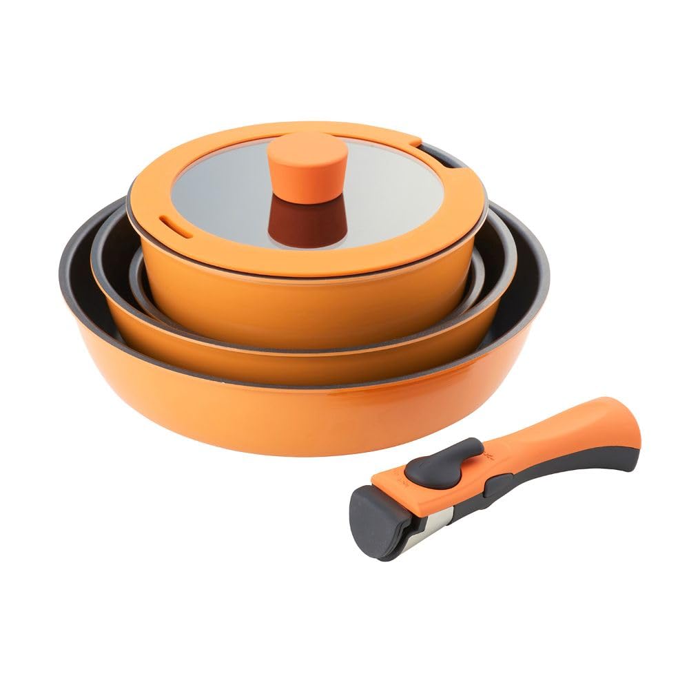 

Bestco Сковорода для жарки для газовых плит Bestware Resistance, Кастрюля, Крышка, Ручка, Набор из 6 предметов, Только, Оранжевый, NM-273, оранжевый