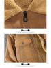 Men's Thick Corduroy Jacket with Fleece Lining - Long Sleeve Warm Cotton Outerwear