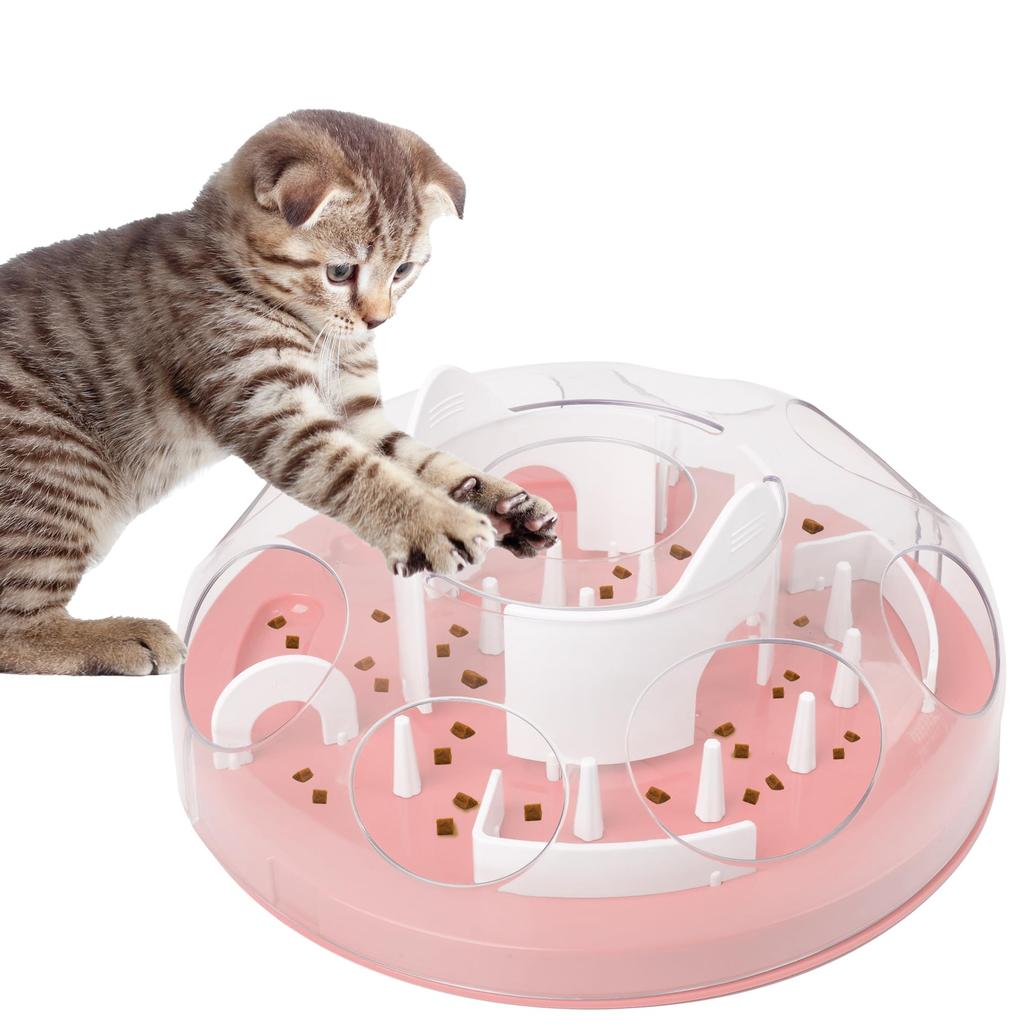 Pet Prime Cat Educational Feeding Stimulates Reduces IQ Search and Find Toy, Anti-Eating Maze, Toy, Treat-Getting Game, Game, Feeder, Curiosity,