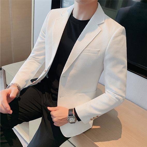 Men's Autumn Casual Slim Suit Suit Jacket Youth Long Sleeve Barge Collar Spring Jacket