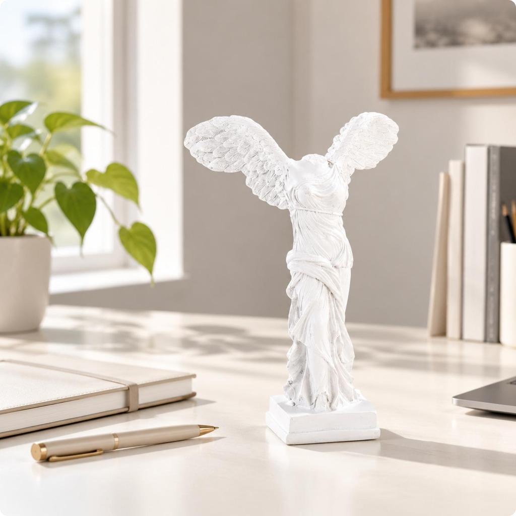 Winged Success Statue Workmanship Figurine with Pedestal