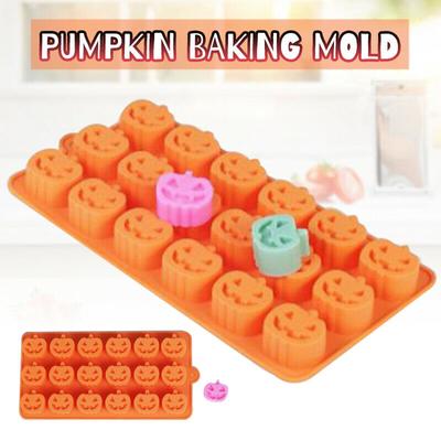 18 Holes Mini Halloween Silicone Pumpkin Mold for Thanksgiving Chocolate Gummies Candy Christmas Candy Cake Decoration