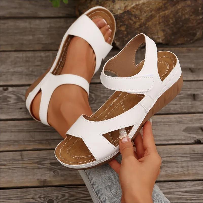 Summer Woman Sandals Shoes Soft Shoes Woman Plus Size Sandals Woman Wedge Walking Shoes Elegant Footwear Female Women Sandal