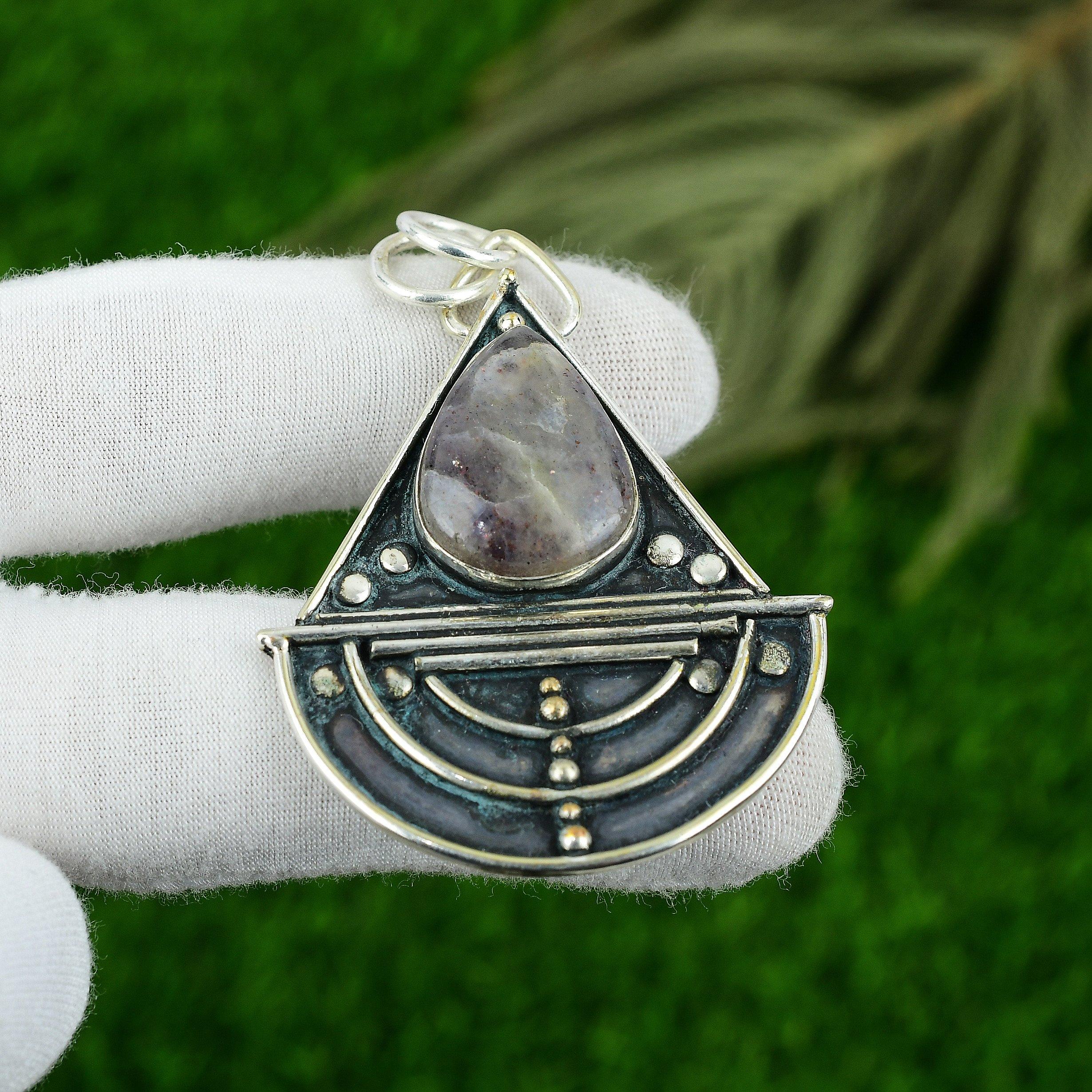 

Natural Iolite Sunstone Gemstone Jewelry 925 Sterling Silver Pendant For Girls