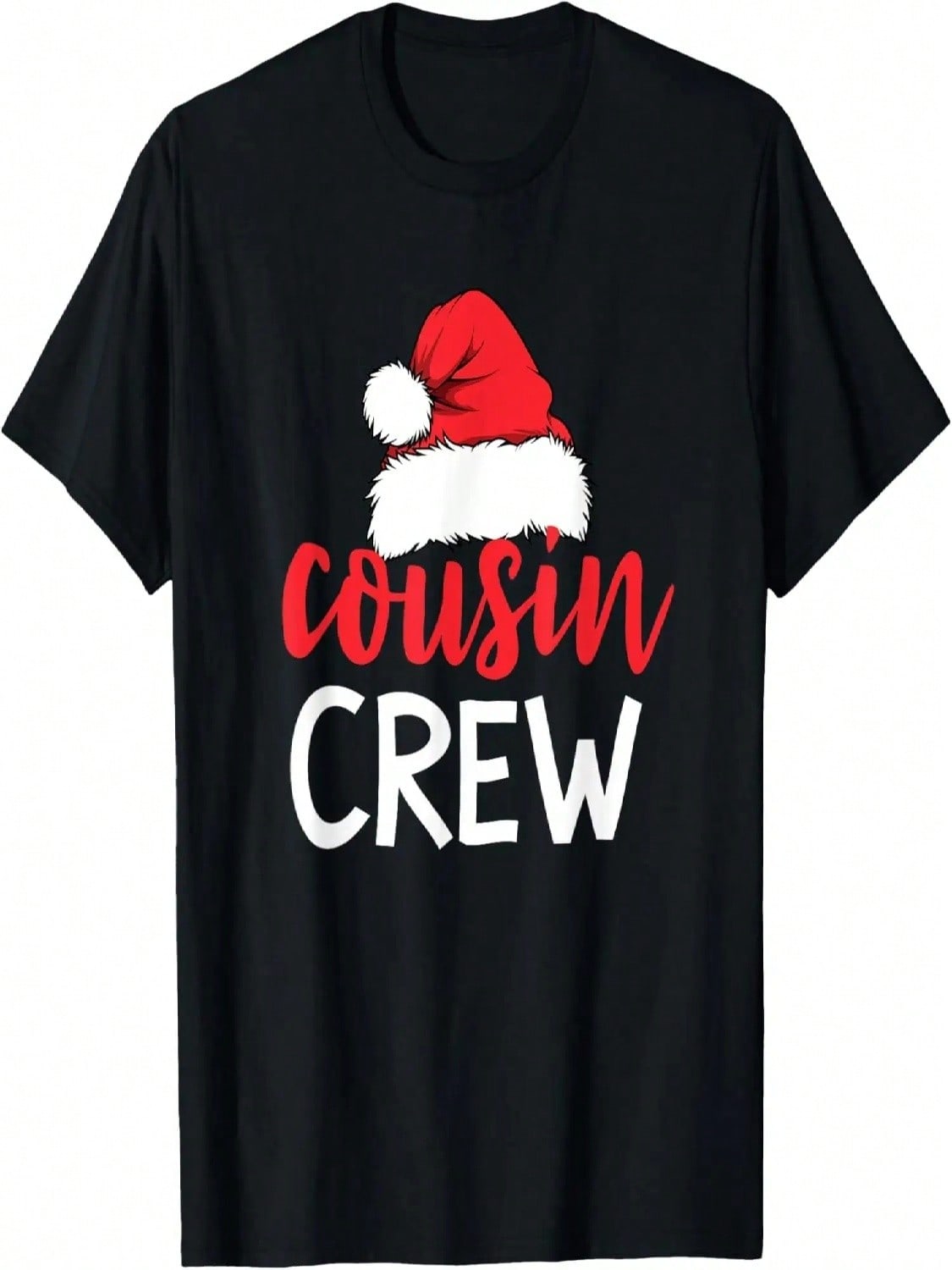 Funny Cousin Crew Santa Hat Matching Christmas Sleeping Xmas T-Shirt S