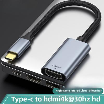 4K Type-C To HDMI Female Adapter for Phone PC Monitor HD Screen Mirroring Cable