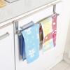Kitchen Stainless Steel Door-hanging Towel Rack Single Rod Nail-free Hanger for Home Storage