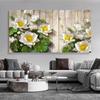 Lotus Flower, Green Lotus Leaf Canvas Painting Interior Wall Art Prints Pictures for Living Room Home Decor