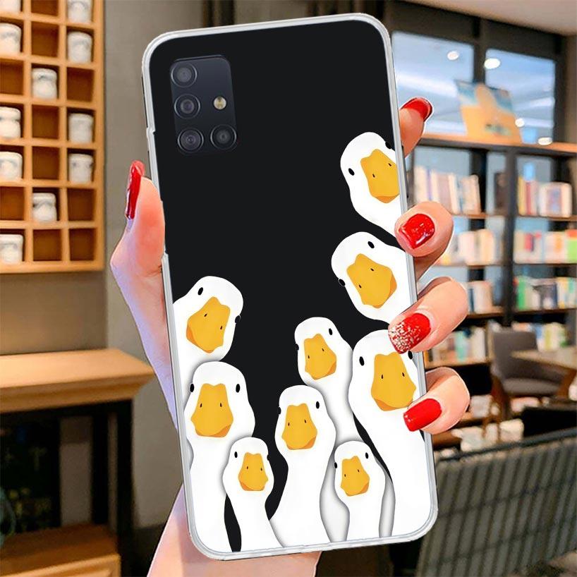 Cartoon Duck Goose Game Cover Phone Case For Samsung Galaxy A12 A22 A32 A52 A72 A02S Phone Case Note 20 Ultra 10 S10 Plus A51 A7