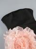 Elegant Strapless Lace Summer Dress with Ruffle and Split