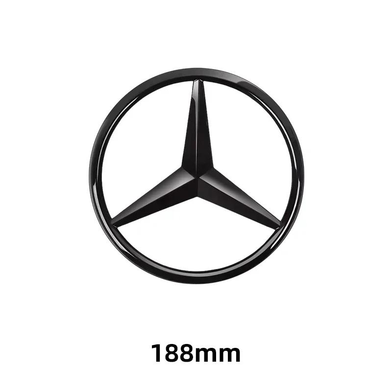 C200 E200 New 2025 For Mercedes Benz 1pcs 188mm 210mm ABS Car Front Grille Badge Decal Cover Emblem For Mercedes Benz A/B/C/E/S