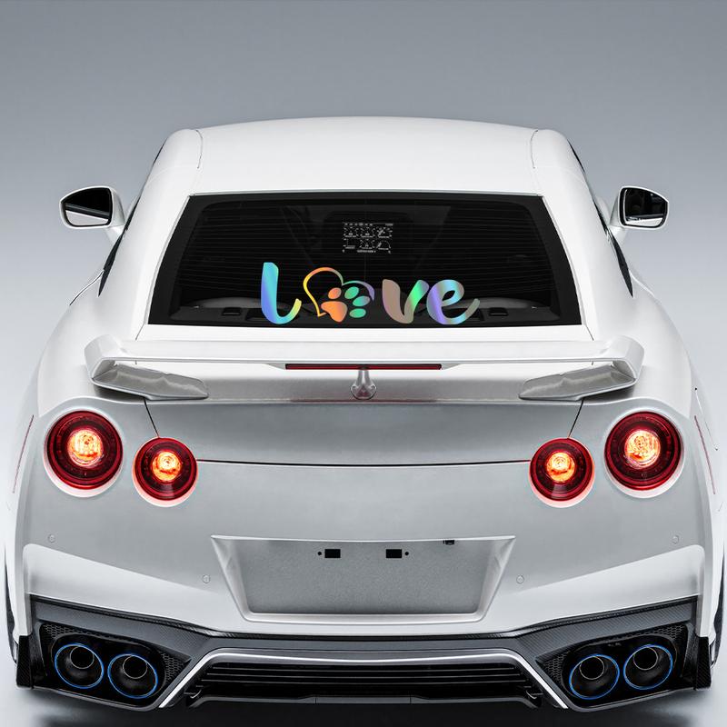Vinyl Sticker for Car Truck Off-road SUV Van Window Bumper Auto Creative Paw Love Dog Footprint Graphic Decor Decals Accessories