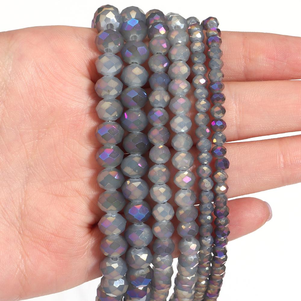 4 6 8mm Facettierte Kristallperlen Lila Tschechisches Glas Lose Spacer Perlen Für Schmuckherstellung DIY Bastelarbeiten Armbänder Halskette Zubehör
